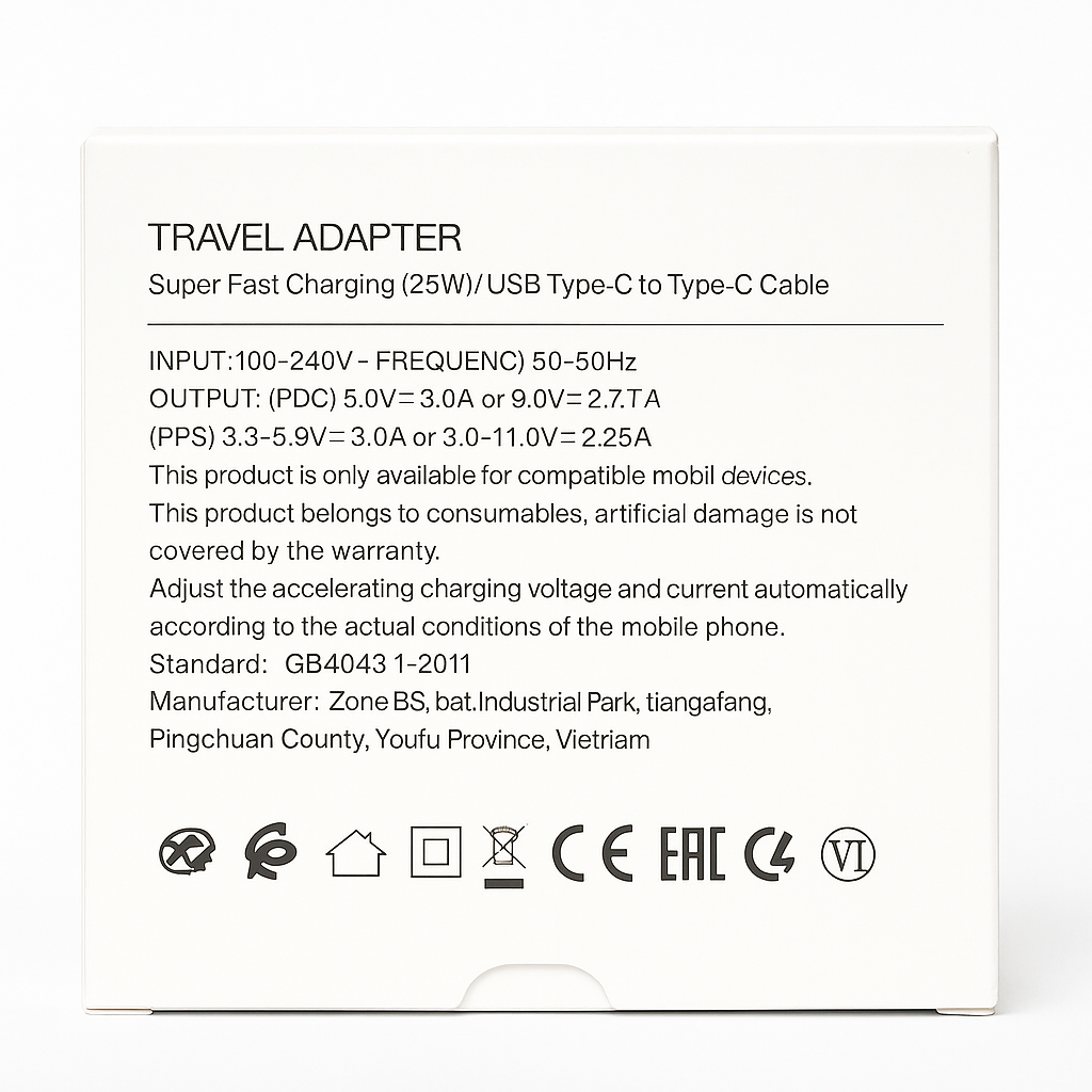 Super Fast Charging (25W) USB-C Oplader