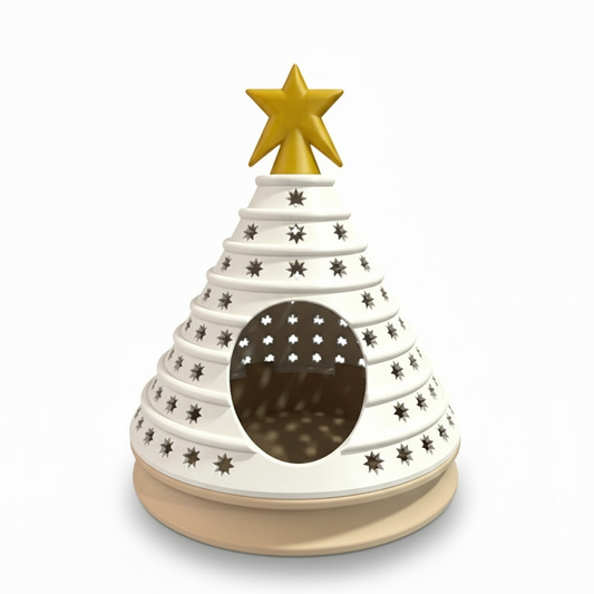 Witte kerstboom knaagdierhuis