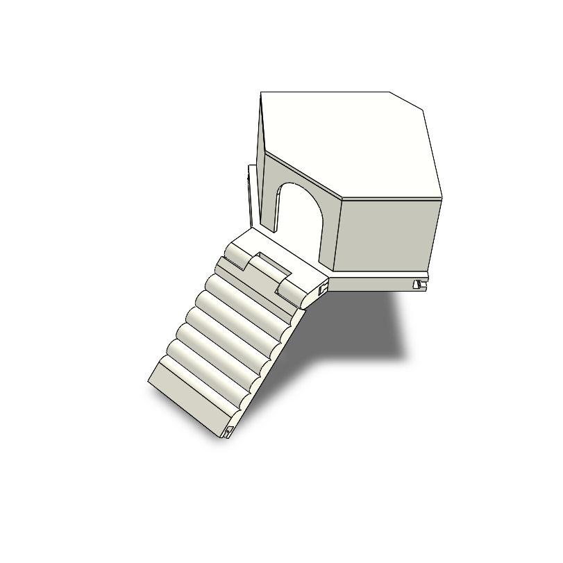 Hangend hoekhuisje (met trap)